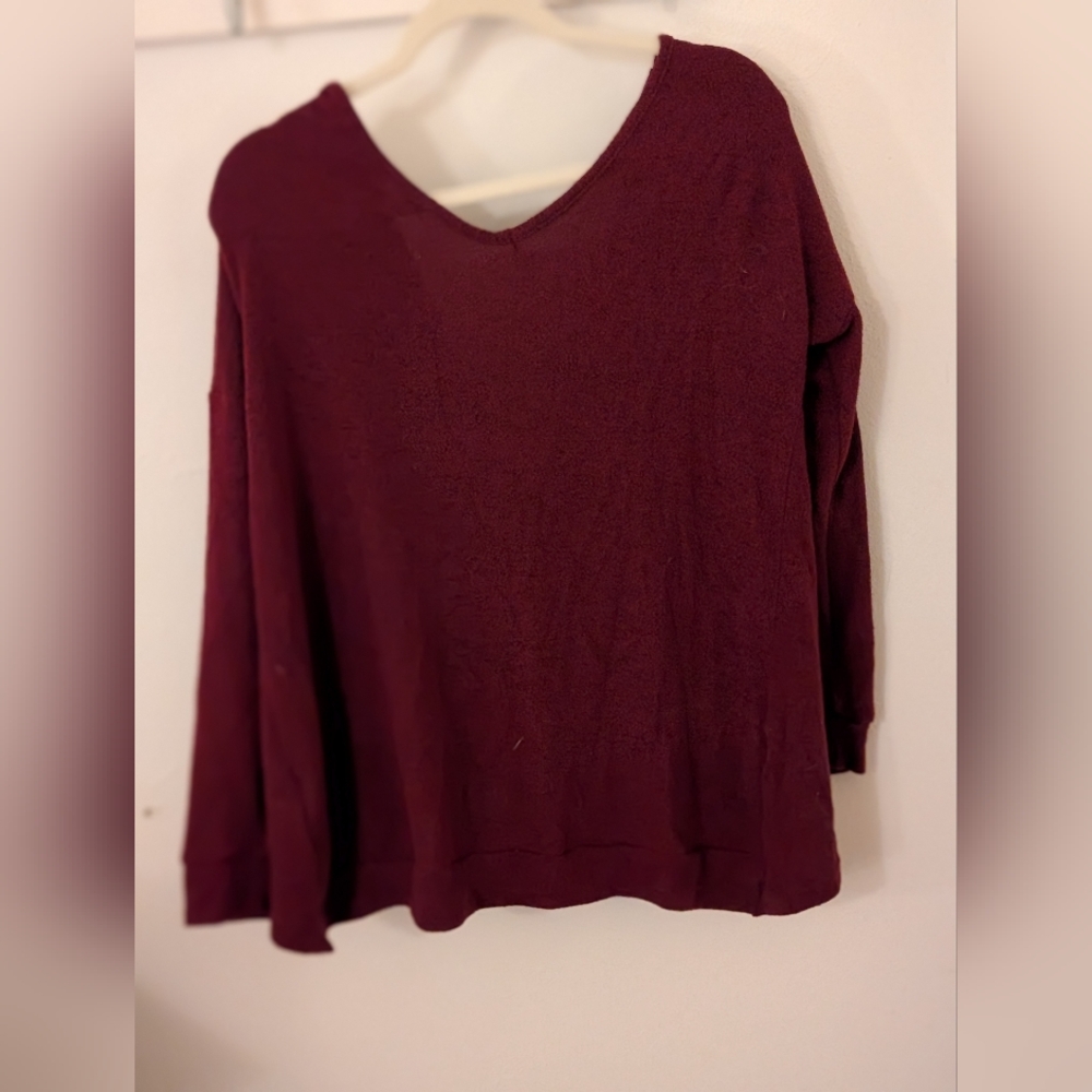 Amarilis Burgundy Women's twist Back Sweater
